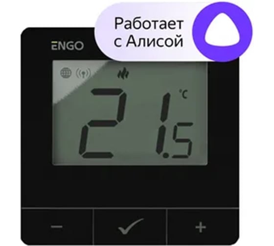 Терморегулятор умный ENGO controls ZigBee/868 МГц, 2×АА, черный, E25-BATB
