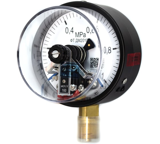 Манометр ПО Физтех, АО ДМ2010ф исп V 0-1 МПа кт.1,5 d.100 IP40 G1/2 РШ 4687205623539