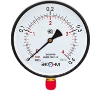 Манометр ЭКО-М МД02-160мм 0..0,4 МПа G1\2(ТН ВЭД 9026204000) МД02-160-G-0,4МПа