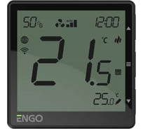 Универсальный терморегулятор ENGO controls черный, с модулем Zigbee, с питанием 230, со встроенным датчиком влажности EONE230B