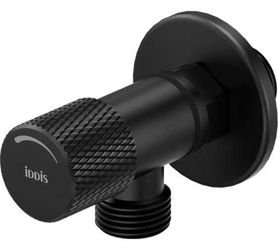 Угловой кран IDDIS с отражателем, 1/2; 1/2, кран-букса, латунь, черный 910B0A6C2BLZ