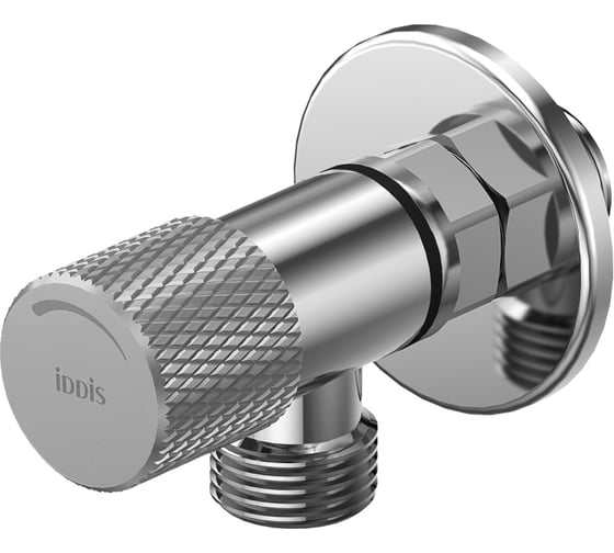 Угловой кран IDDIS с отражателем, 1/2; 1/2, кран-букса, латунь, хром 910B0A6C2SBZ