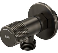 Угловой кран IDDIS с отражателем, 1/2; 1/2, кран-букса, латунь, графит 910B0A6C2GMZ