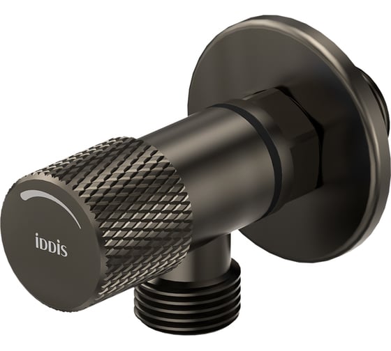 Угловой кран IDDIS с отражателем, 1/2; 1/2, кран-букса, латунь, графит 910B0A6C2GMZ