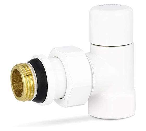 Запорный радиаторный клапан Varmega 1/2 угловой, белый, VMDV03-110404