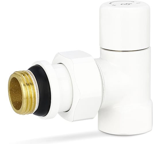 Ручной радиаторный клапан Varmega 1/2 угловой, белый, VMDV01-110404