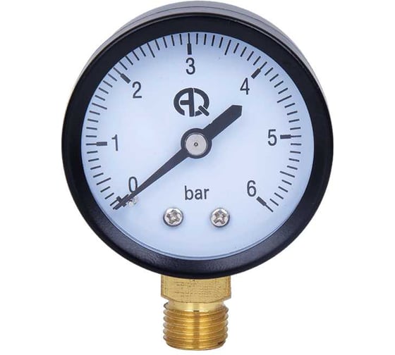 Манометр AQUALINK 50 мм, нижнее подключение 1/4, 0-6 бар, 02780