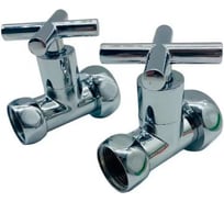 Кран прямой для полотенцесушителя ViEiR форма крест, подключение 1/2 х 1 внутренняя/внутренняя резьба VR2035E