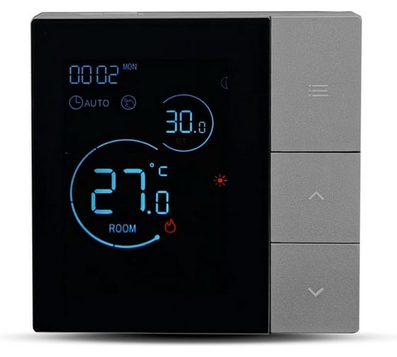 Терморегулятор теплого пола STOUT STE-3003-211732 16А, черный с кнопками RG0094NU9A5FH3