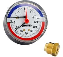 Термоманометр гориз. Watts 63- 1/2-60C- 6bar 332010