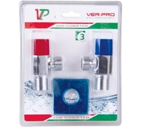 Кран угловой ViEiR хром квадратный 1/2х1/2 дизайнерский для аккуратного монтажа VP48