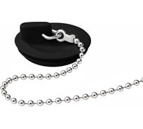 Пробка для раковины/умывальника MasterProf (D 35 мм) ЧЁРНАЯ с цепочкой из нерж. стали (AISI 304, 45 см), MP ИС.110787