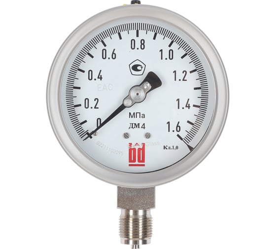 Манометр BD ДМ 4 100 Р (-0,1-0,5) МПа, кл. 1,0, М20×1,5, 145122250419
