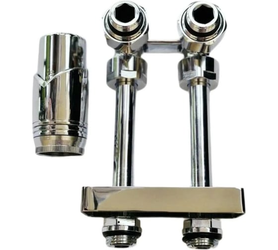 Узел с евроконусами трубками с чашкой и термоголовкой VIVALDO хром, AHRVDRPECTHCR