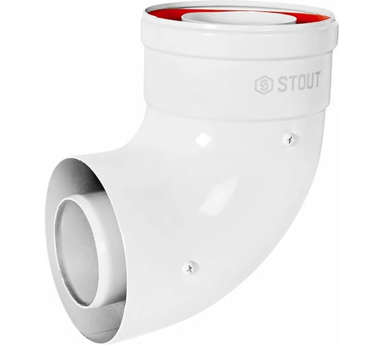 Отвод традиционный коаксиальный STOUT SCR-6010-000190, 90°, D60 (м-м)/100 (м-м) PEE9H4MM72P2VP