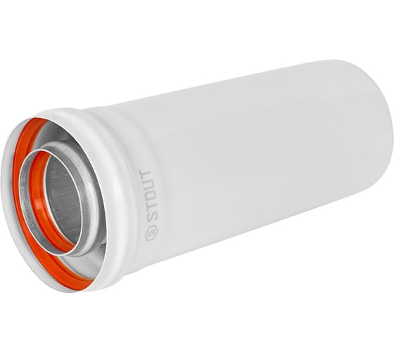 Удлинитель дымохода традиционный коаксиальный STOUT SCR-6010-000250, D60/100 PEE9H4MM72PRO3