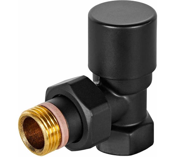 Клапан запорно-балансировочный STOUT Design черный, угловой SVLD-0002-000015B RG00943679CI1M