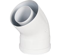 Отвод промежуточный ROMMER INOX Line традиционный коаксиальный D60/100, 45° (мама/папа) RCA-6100-000045 PEE9H4L92M522F