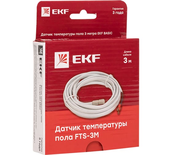 Датчик температуры пола EKF Basic 3 метра fts-3m