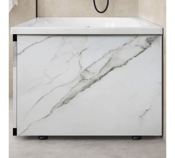 Экран под ванну Alavann МДФ Rita/Slot 0,7 торцевой Белый мрамор ALV0767005