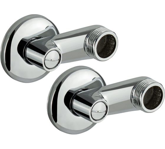 Комплект Санакс 2 эксцентрика 1/2 х 3/4 с регулировкой напора воды + 2 чашки ПРЕМИУМ  из высококачественной латуни, в БЛИСТЕРЕ, цвет хром 6639