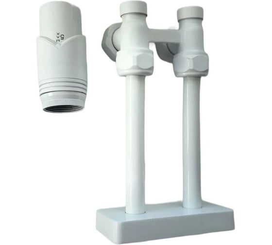 Узел с евроконусами трубками с чашкой и термоголовкой VIVALDO белый AHRVDRPECTHWH