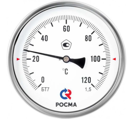 Термометр РОСМА БТ-71.211 до 350C L=300 G1/2 1.5 биметаллический 150мм, радиальный, гильза латунь D070-08692