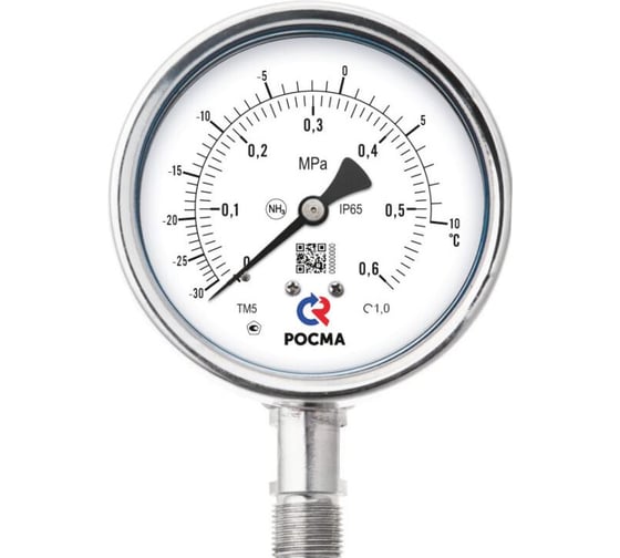 Термометр Росма ТМ-521Р.00(0-1,6MPa)/(-30-+40C)G1/2.1,0.NH3.Двойная шкала УТ-00050179