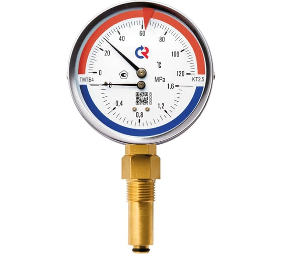 Термометр Росма ТМТБ-41Т.3(0-120С)(0-0,25MPa)G1/2.2,5 УТ-00050310