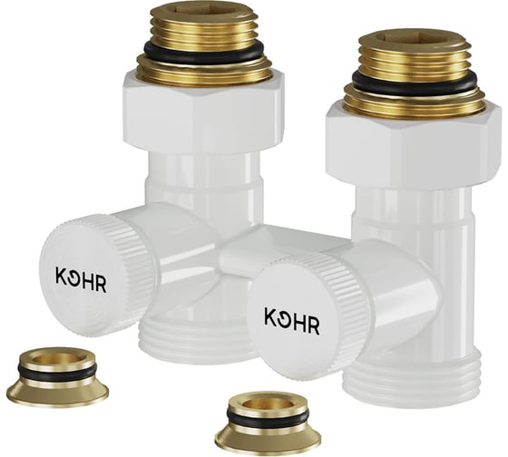 Узел нижнего подключения KOHR 1/2x3/4 прямой белый LC 01025W
