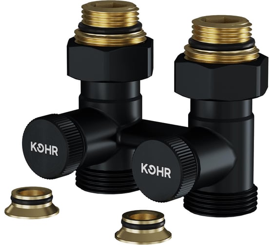 Узел нижнего подключения KOHR 1/2x3/4 прямой черный LC 01025B