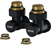 Узел нижнего подключения KOHR 1/2x3/4 угловой черный LC 02025B
