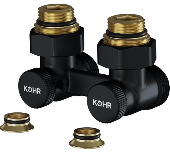 Узел нижнего подключения KOHR 1/2x3/4 угловой черный LC 02025B