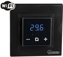 Программируемый термостат по Wi-Fi EXTHERM  с сенсорными кнопками и датчиком температуры пола, расписанием на неделю, совместим с рамками с внутренним размером 56 * 56 мм  Schneider Unica, Exxact и Legrand Valena, черный,  ET-44(b)
