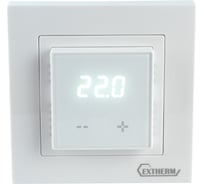 Програмируемый термостат EXTHERM с сенсорными кнопками и датчиком температуры пола, без расписания, совместим с рамками с внутренним размером 56 * 56 мм Schneider Unica, Exxact и Legrand Valena, белый, ET-43(w)