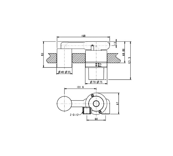 Тело для встраиваемого смесителя Bravat Phillis D968C-ENG