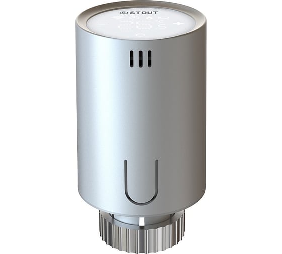 Умная термостатическая головка STOUT Zigbee серая STE-2070-703031 PEE9H4H4OSNJRI