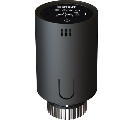 Умная термостатическая головка STOUT Zigbee черная STE-2070-703021 PEE9H4H4OSNG3H