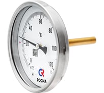 Термоментр биметаллический РОСМА 100мм, Тип - БТ-51.211.. Диапазон -40-+60С. Резьба M20x1,5. Длина штока 100мм. Степень защиты IP54 00000039802