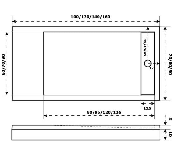 Экран GooD DooR ABS 1000x900 белый ЭЛ00142