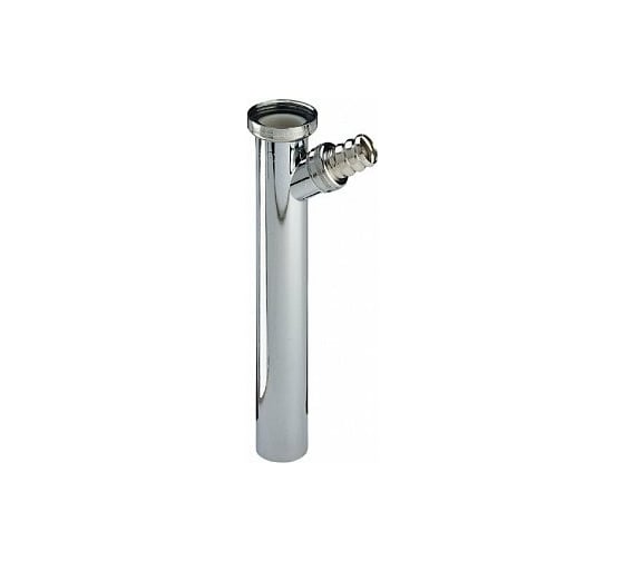 Отвод Viega 1 1/4"х200, штуцер 3/4" для сливного шланга, хром 103033