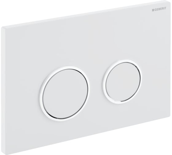 Клавиша смыва Geberit Sigma20 пластик, белая, матовый хром 115.778.KL.1