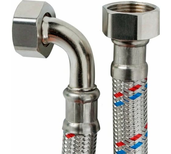 Шланг наливной СаМат Плюс 3,0м нерж. оплетка (уголок) (1 шт) SanT-1551