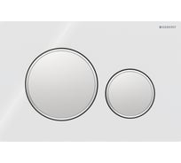 Клавиша смыва для инсталляции Geberit Sigma20 двойной смыв, белый/матовый хром 115.882.KL.1