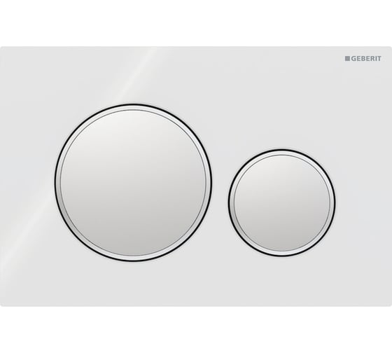 Клавиша смыва для инсталляции Geberit Sigma20 двойной смыв, белый/матовый хром 115.882.KL.1