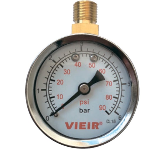 Манометр ViEiR с верхним подключением для контроля давления воды в системах отопления и водоснабжения YL20