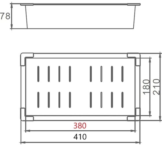 Коландер из нержавеющей стали WISENT 410x210, с PVD покрытием W30410B