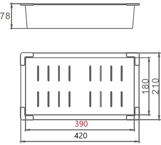 Коландер из нержавеющей стали WISENT 420x210, с PVD покрытием W30420B