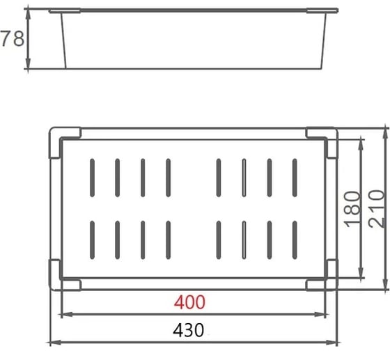 Коландер из нержавеющей стали WISENT 430x210, с PVD покрытием W30430B