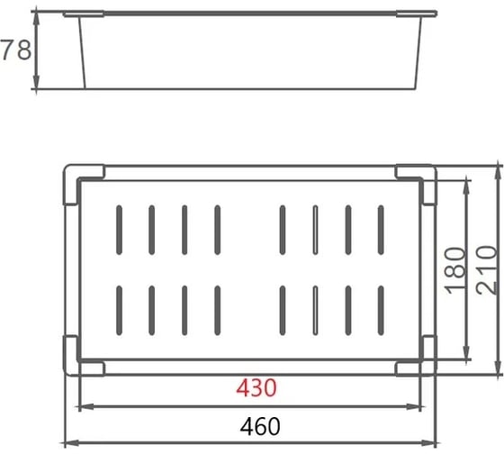 Коландер из нержавеющей стали WISENT 460x210, с PVD покрытием W30460B